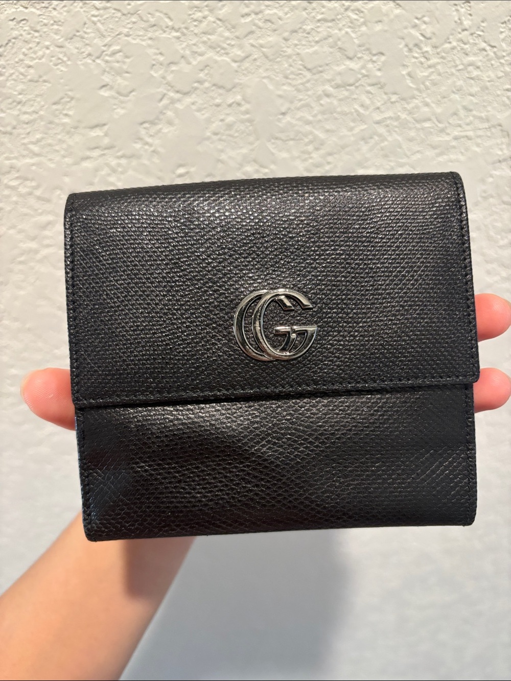 Gucci GG Logo Black Leather Wallet